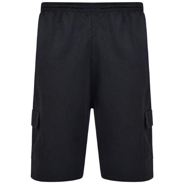 Grote maten Zwarte Jersey Cargo Shorts