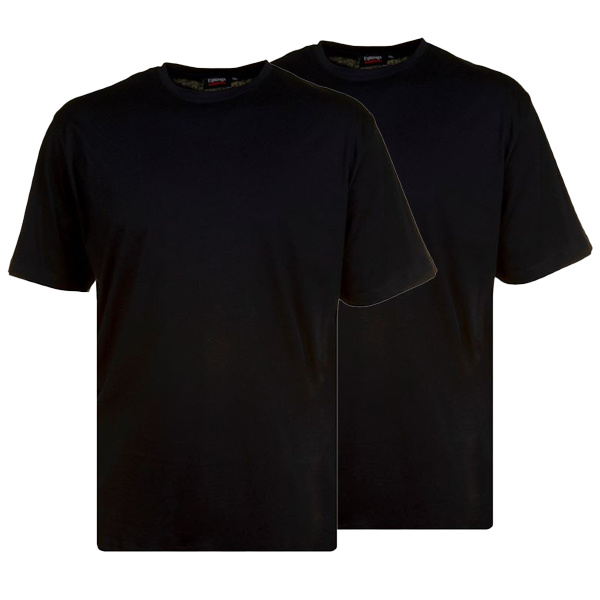 GRATIS VERZENDING Grote Maten Zwart T-shirt (2-pack) 
