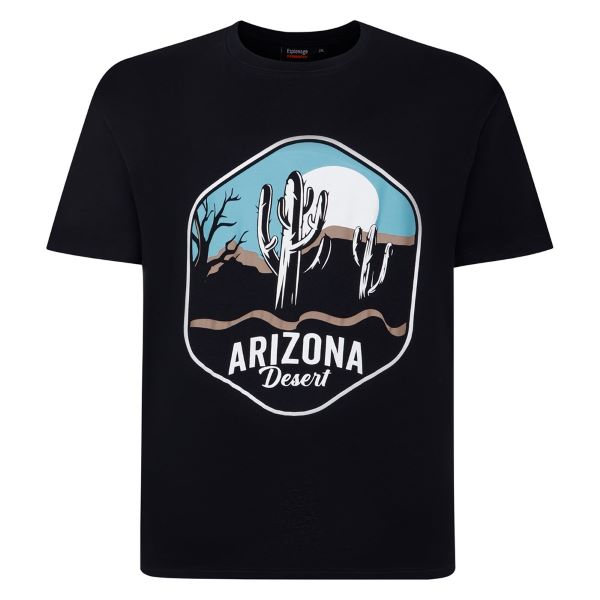 Big size black "Arizona" T-shirt for men 2XL–8XL