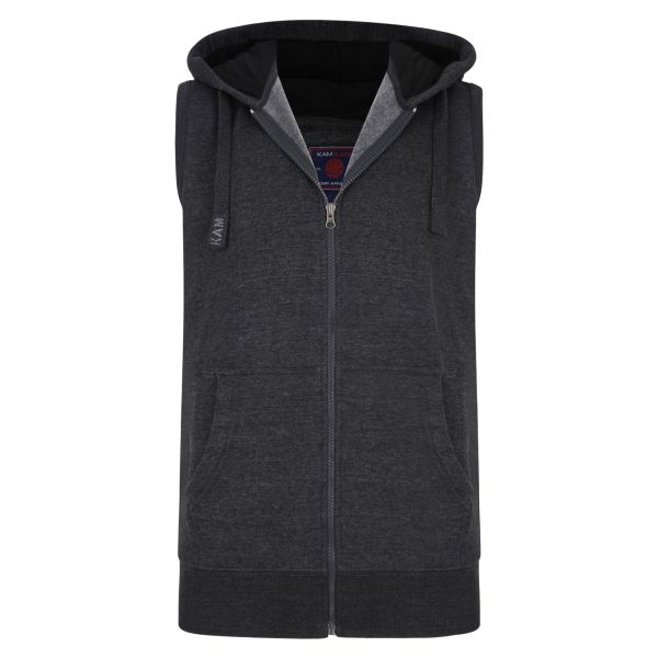 Big size Charcoal Sleeve less hoody 2XL-8XL